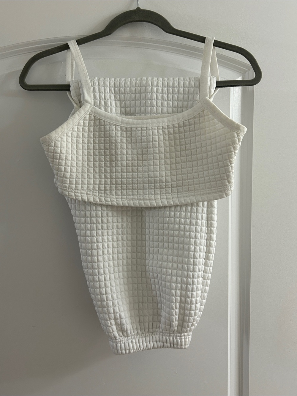 SHEIN Cream Quilted Kids Jogger Bottoms